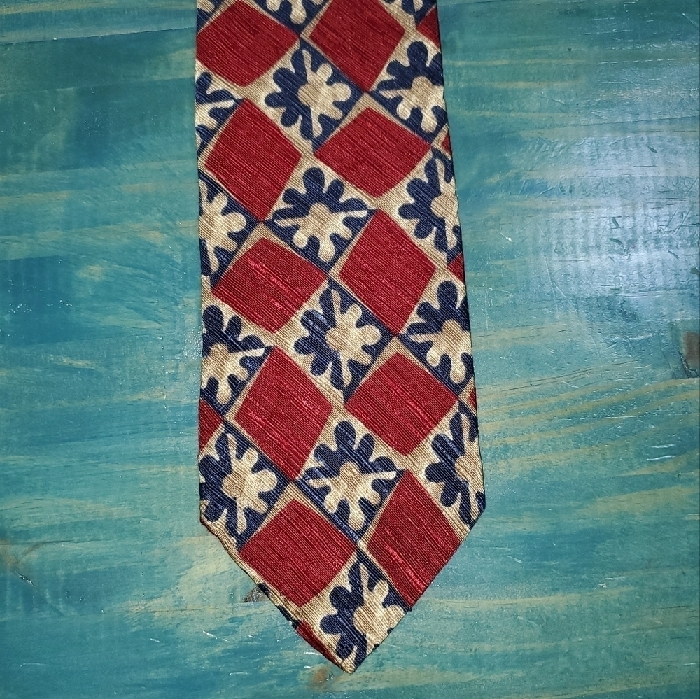 𝅺Red & blue flower print tie NEW